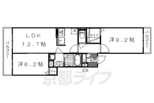 エテルノマタン今出川【102号室】の間取り