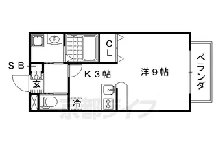 オーヴ西大路【202号室】の間取り