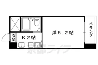 京都府京都市北区衣笠荒見町【マンション】の間取り