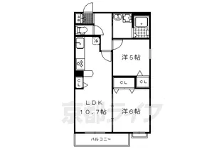 2LDKの間取り画像