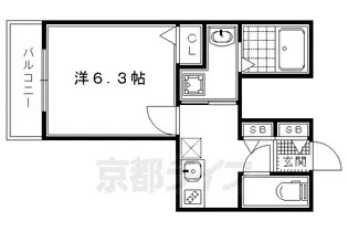 エスペレ西陣【206号室】の間取り