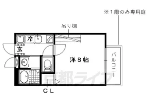サントス千本今出川【205号室】の間取り