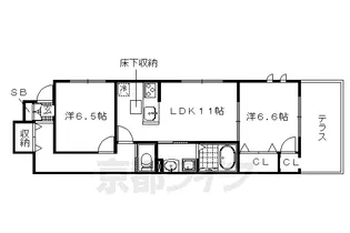 ShaMaisonエスポワ一条【201号室】の間取り