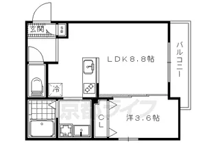 京都府京都市北区紫竹下竹殿町【マンション】の間取り