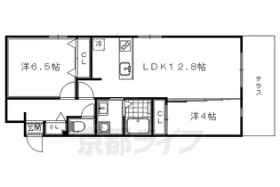 スリースターコート北山竹殿町【205号室】の間取り