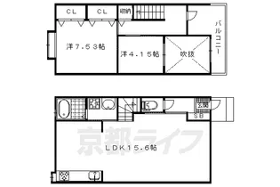 京都府京都市北区紫野東御所田町【一戸建】の間取り