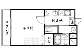 フラッティ御薗橋西【201号室】の間取り