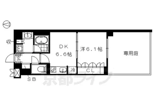 リーガル京都御所西Ⅱ【103号室】の間取り