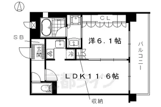 リーガル京都御所西Ⅱ【205号室】の間取り