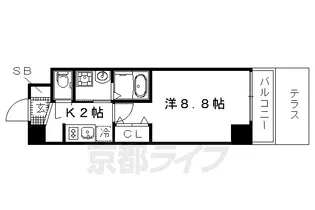 ESCASA京都西陣【107号室】の間取り