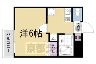 グランドパレス吉田近衛【206号室】の間取り