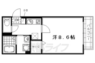 叡風館左京【202号室】の間取り