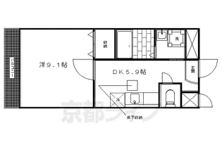 ヒラソル・ナツA【1階】の間取り