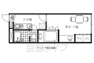 京都府宇治市宇治【アパート】の間取り