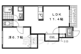 ウェルシーアイ【102号室】の間取り