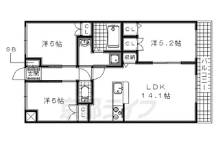 モン ブラン【105号室】の間取り