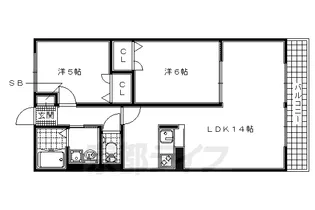 BELLE FORET【201号室】の間取り