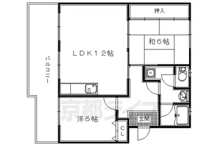 宇治おぐら住宅5棟【304号室】の間取り