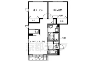 京都府宇治市五ケ庄【アパート】の間取り
