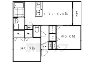 シャーメゾンUN【102号室】の間取り