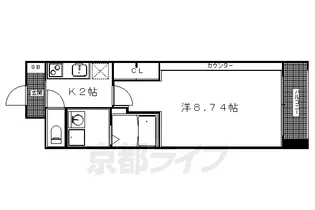 プラネシア京阪出町柳【203号室】の間取り