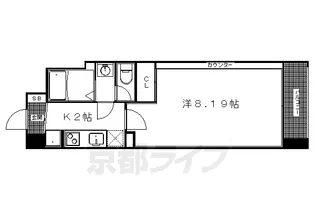 プラネシア京阪出町柳【102号室】の間取り