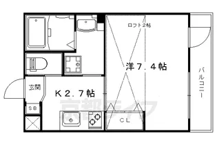 グリーンヒル冷泉通【405号室】の間取り