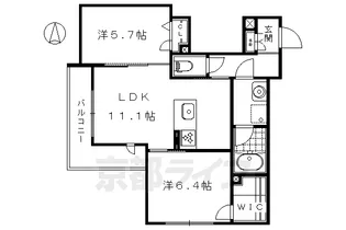 クレスティーク下鴨【202号室】の間取り