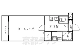 Mフラット百萬遍【307号室】の間取り