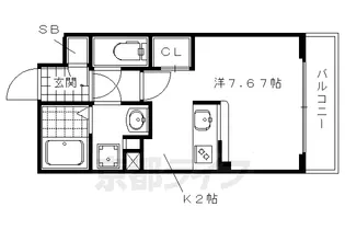 PINE館Ⅵ鞠小路【103号室】の間取り