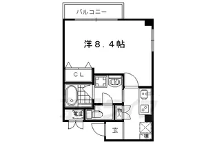 アベニール出町柳【104号室】の間取り