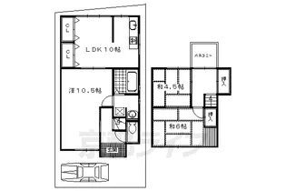 京都府京都市左京区松ケ崎小竹薮町【一戸建】の間取り