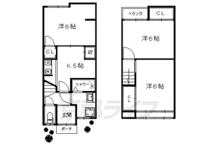 京都府京都市左京区吉田牛ノ宮町【一戸建】の間取り
