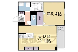 フェリシード修学院【102号室】の間取り