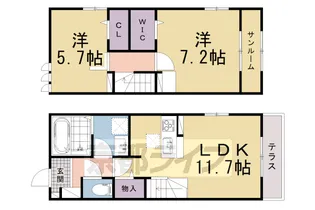 「レクロッシュ」【1階】の間取り