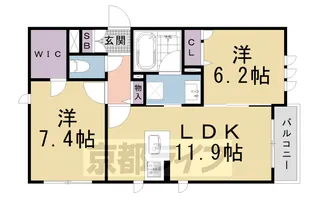 シャーメゾン京 御所ノ内A【201号室】の間取り