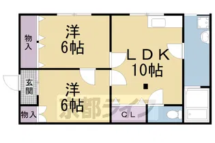 吉田中大路町アパート【101号室】の間取り