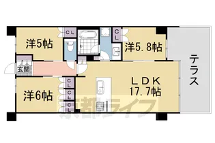 Brillia京都松ヶ崎【1階】の間取り
