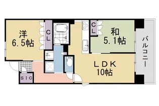 Brillia京都松ヶ崎【321号室】の間取り