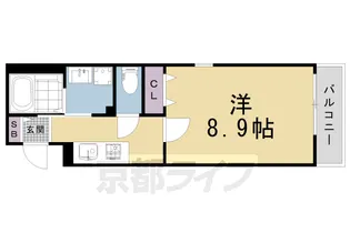 ハーミテージ修学院【201号室】の間取り