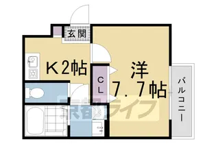 Rolls Links 修学院【101号室】の間取り