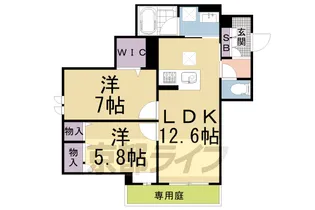 オーキッド京都北山【101号室】の間取り