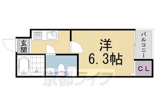 スターアパートメント下鴨【210号室】の間取り