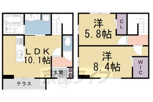 サンティエヒエイ【1階】の間取り