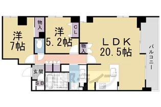 京都府京都市左京区下鴨西本町【マンション】の間取り