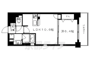 リュエル東丸太町【404号室】の間取り