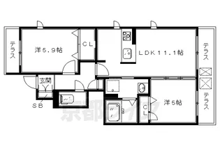 美空樹園【112号室】の間取り