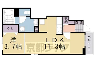 京都府京都市西京区山田平尾町【アパート】の間取り