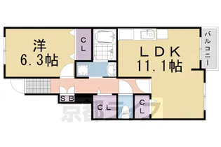 「ベルメゾン離宮」【1階】の間取り