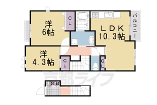 STUDIO.M【201号室】の間取り